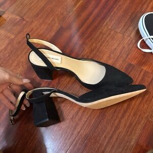 ANTONIO MELANI Black Slingback Block Heels